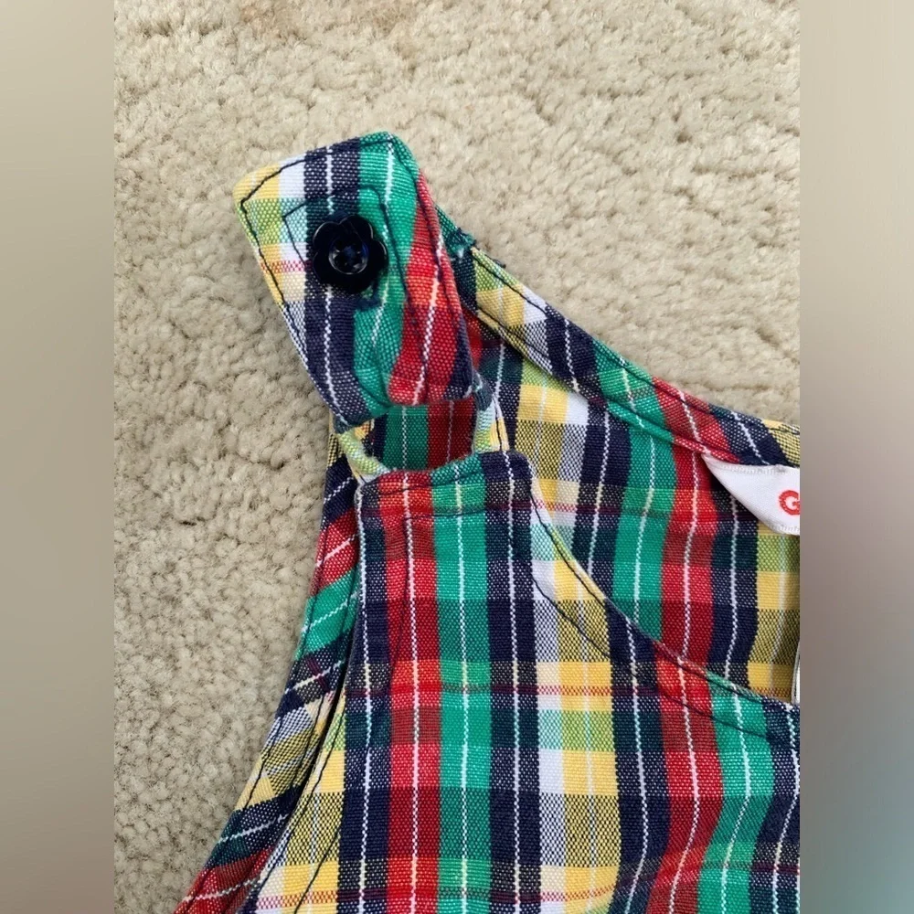 Vintage Gymboree Size 6-7 Years Rainbow Tag Plaid Jumper Dress